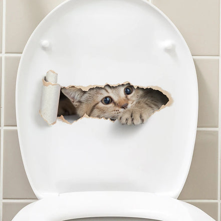 Toiletten-Aufkleber mit Katzenmotiv aus PVC
