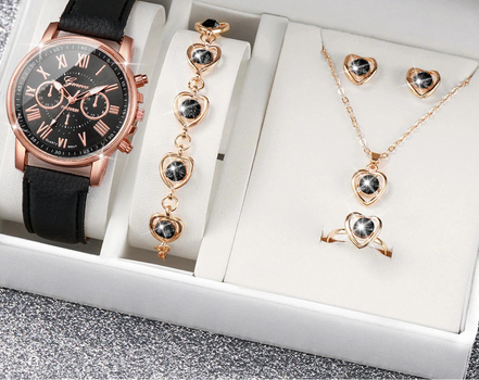 Varela Schmuckset – Set mit analoger Quarzuhr und variierendem Zubehör
