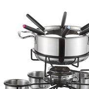 Culvion Fondue-Set – Edelstahl-Schmelztopf mit Teelichtbetrieb