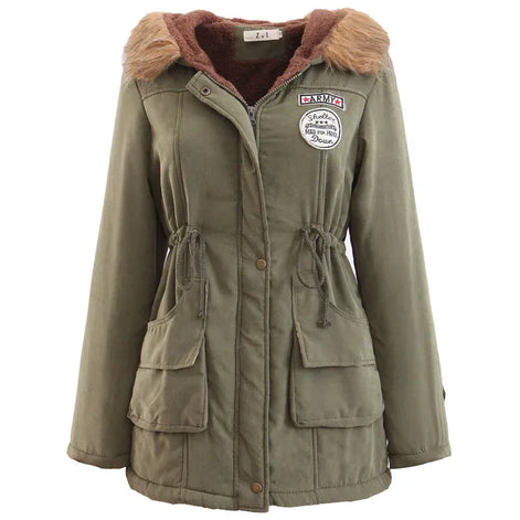 Damen Winterparka mit Kapuze und Fellkragen – Norvella