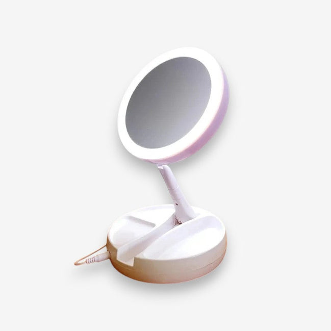 Velunique LED-Reisespiegel mit Klappdesign