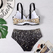 Velanique Damen Bikini Set mit Print und hoher Taille
