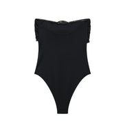 Schulterfreier Damen-Body mit Schleifendetail – Veloura