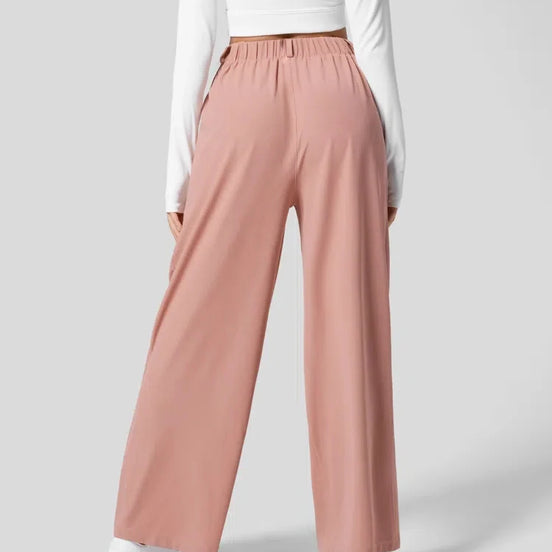 Velmoria Damen Karohose mit weitem Bein und hoher Taille