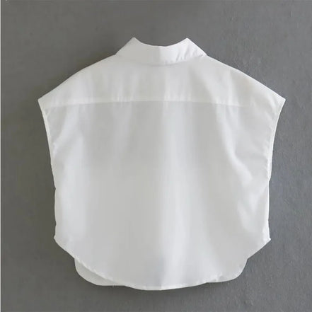 Eloria Damen Cropped Bluse mit Knopfleiste