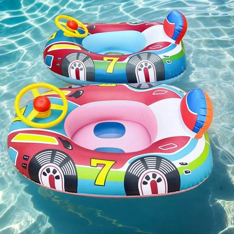 Aventino Aufblasbarer Kinder Schwimmring mit Auto-Design und Haltegriffen