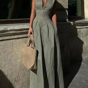 Damen Ärmelloses Midikleid mit Plisseefalten und Reißverschluss – Elanora