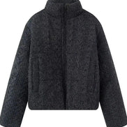 Damen Winterjacke mit Strickkragen und wattierter Füllung – Alvessa