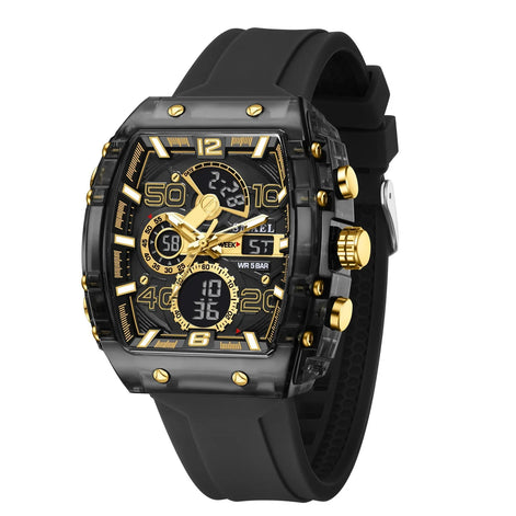 Herren Armbanduhr mit Analog-Digital-Anzeige und LED-Beleuchtung