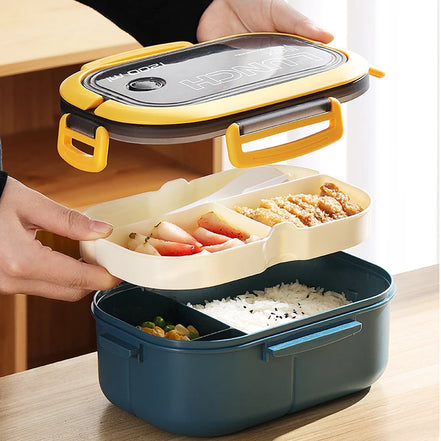 Layera Doppelstock-Lunchbox mit Besteck