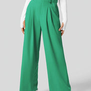 Velmoria Damen Karohose mit weitem Bein und hoher Taille