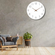 Timero Holz-Wanduhr – Runde geräuscharme Quarzuhr