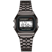 Nexiro Herren Digitaluhr mit rechteckigem Gehäuse und Metallarmband