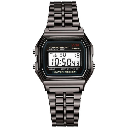 Nexiro Herren Digitaluhr mit rechteckigem Gehäuse und Metallarmband