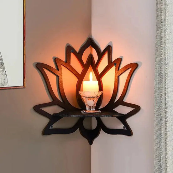 Lotus wandregal für Wandmontage aus Holz