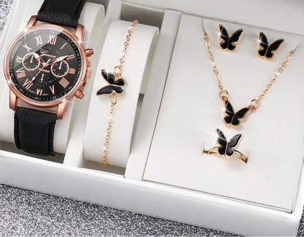 Varela Schmuckset – Set mit analoger Quarzuhr und variierendem Zubehör
