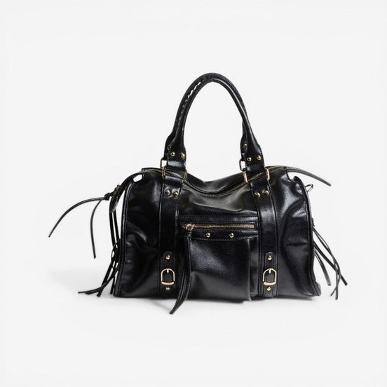 Ravina Schultertasche – Handtasche mit Reißverschluss, Doppelgriffen und verstellbarem Riemen