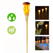 Solar-Gartenfackeln mit Flammenlichteffekt im 5er-Set für den Außenbereich