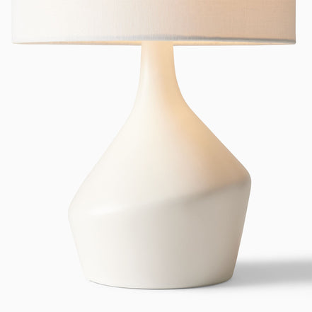 Ceravo Keramik-Tischleuchte mit Leinenschirm