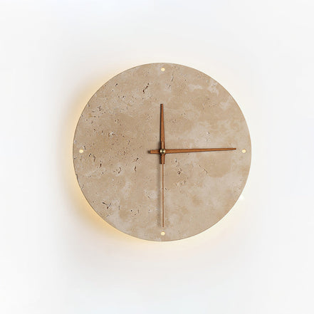 Wall Clock Travertine Lamp – Minimalist Design with Warm Ambiance 0