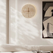 Wall Clock Travertine Lamp – Minimalist Design with Warm Ambiance 2