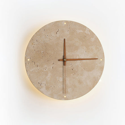 Wall Clock Travertine Lamp – Minimalist Design with Warm Ambiance 8