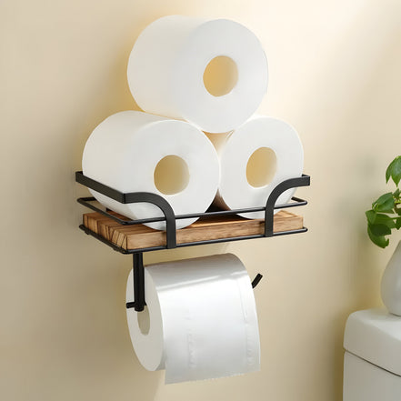 Wandregal Holz Mit Papierhalter – Elegante Lösung Für Ihr Badezimmer 3