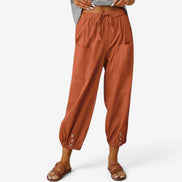 Norvella Damen Hose mit hoher Taille und Kordelzug