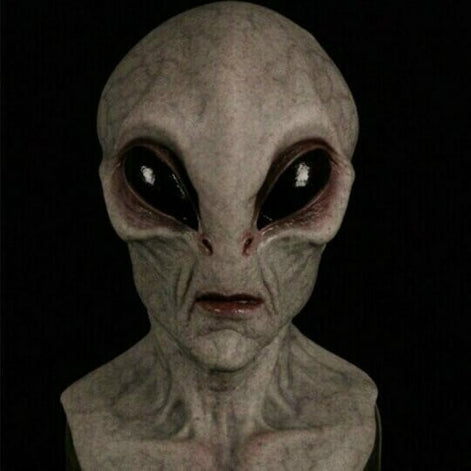 Alien Vollkopfmaske aus Latex und Silikon – Zarex
