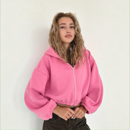 Damen Kapuzenjacke mit Reißverschluss und Langarm – Norivelle