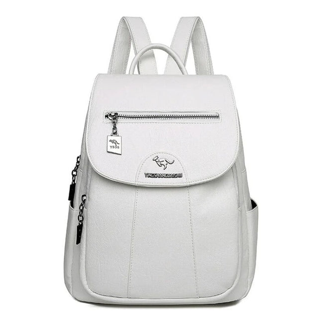 Velmora Damen Rucksack mit Überschlag und mehreren Fächern