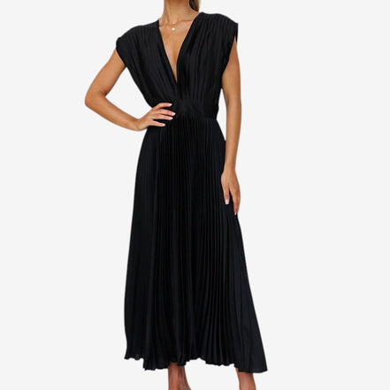Elvara Kleid – Damen ärmelloses V-Ausschnitt Kleid aus Polyester