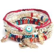 Lurevya Damen Armband Set mit Hamsa-Anhängern