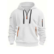 Zarello Hoodie mit halbem Reißverschluss und Taschen in lockerer Passform für Alltag und Freizeit