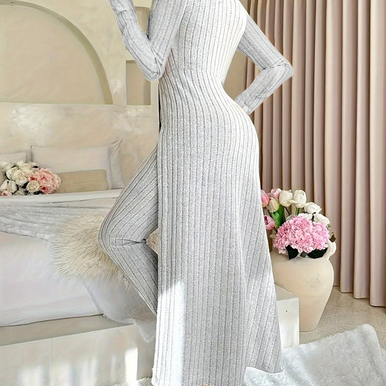 Plaid Zweiteiler – Rundhals-Top mit Schlitz & passende Hose