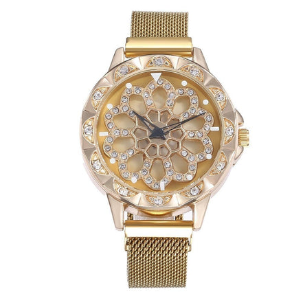 Elvoria Damen Armbanduhr mit Mesh-Armband und Quarzwerk