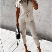 Carvona Overall – Damen Jumpsuit mit Gürtel, Cargo-Stil und verstellbarer Passform