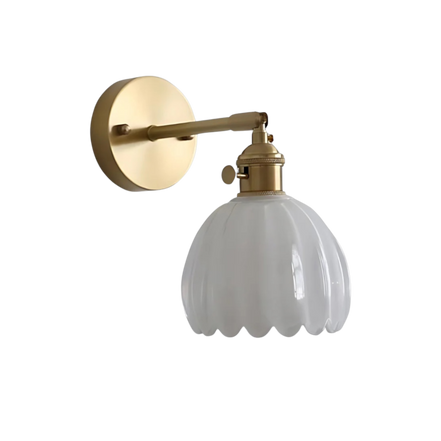 Vintage-Wandleuchte Florvane mit Glaskuppel