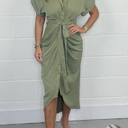 Rovienna Damen Hemdblusenkleid mit Gürtel