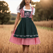 Damen Oktoberfest Dirndl mit Karomuster und Schürze – Liesel