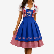 Damen Oktoberfest Dirndl mit Karomuster und Schürze – Liesel