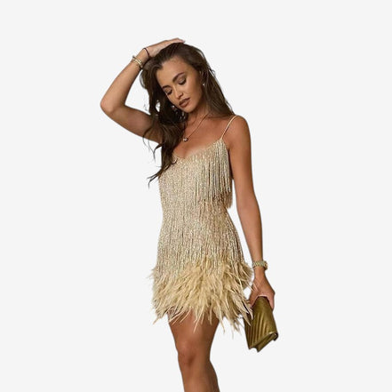 Lunaria Kleid – Damen Minikleid mit V-Ausschnitt, ärmellos und Polyester
