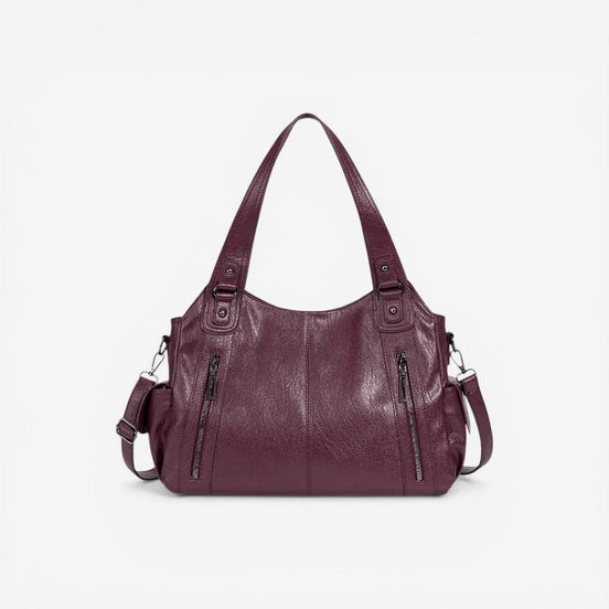Schultertasche mit Doppelhenkeln und Reißverschluss